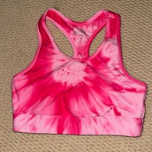 Splits59 pink tye dye sports bra